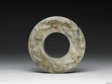 图片[2]-Jade bi disc with paired-chi-tigers and embossment pattern, Southern Song dynasty, 1127-1279 C.E.-China Archive